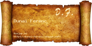 Dunai Ferenc névjegykártya